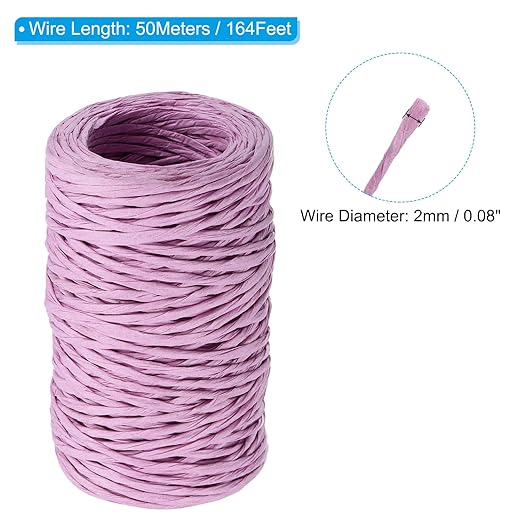PATIKIL 164 Feet Floral Bind Wire Wrap Twine, 2mm Florist Wire Iron Wire Paper - Image 2