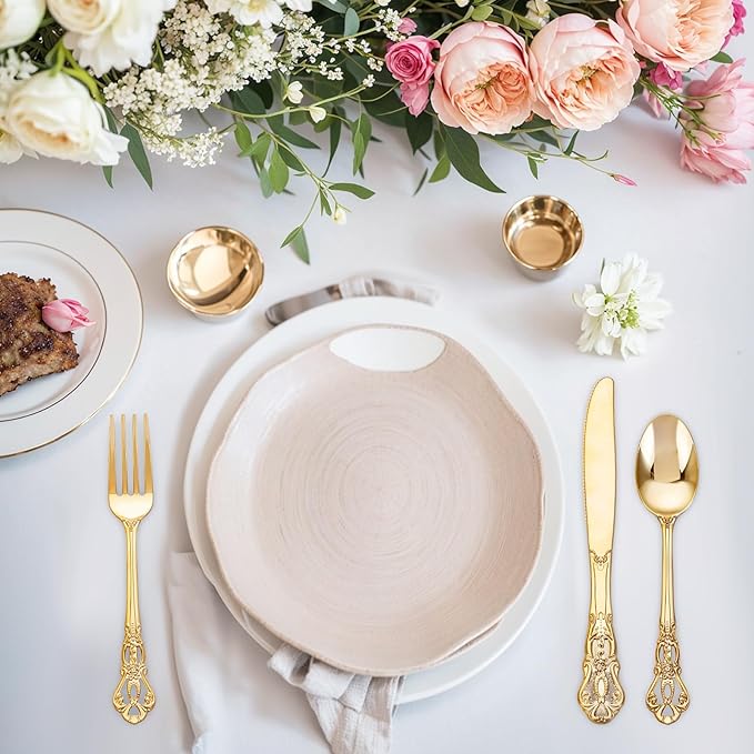 200PCS Gold Plastic Silverware - Image 7