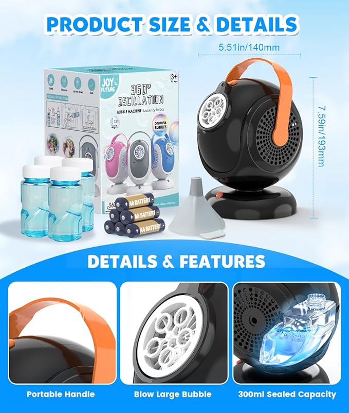 Joyfuture Automatic Bubble Machine, Toddlers - Image 8