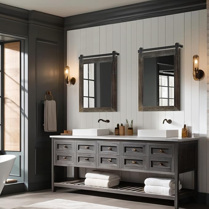 COGOOD Farmhouse Barn Door Mirror - Image 3