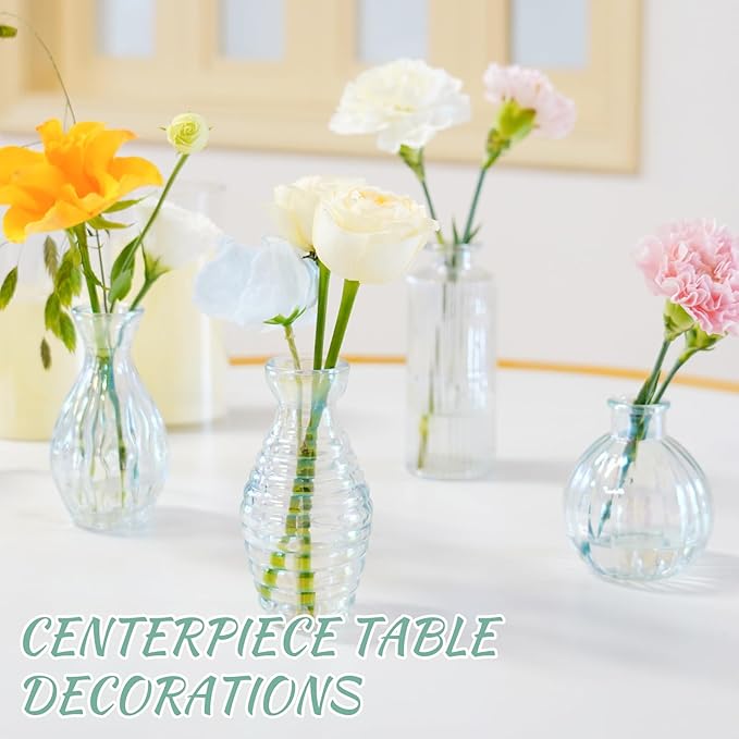 Bud Vases Set of 12, Iridescent Glass Vase - Image 4