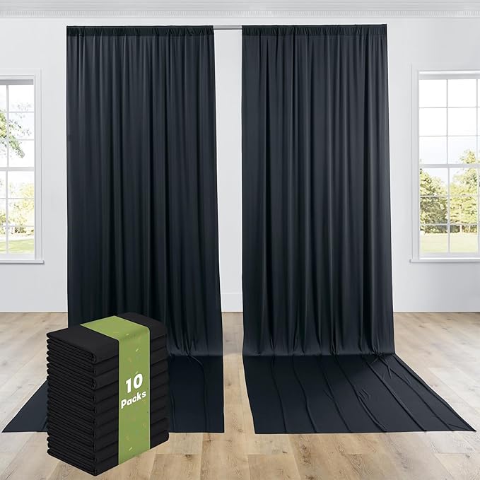 PartyVillage 50ft×15ft Black Backdrop Curtain - Image 2