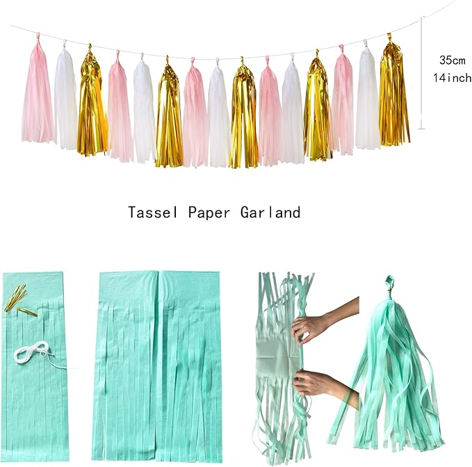 Pink-White Gold Girl Birthday Party-Decorations - Image 5