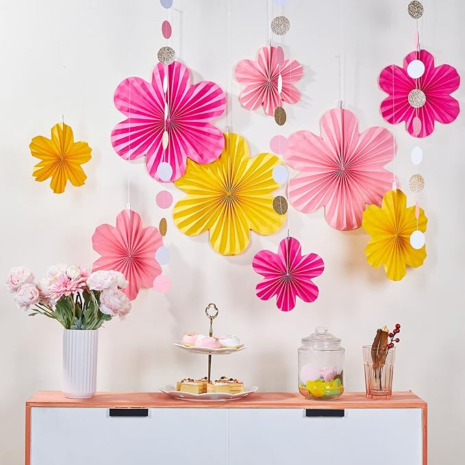 SUNBEAUTY 9 PCS Paper Flowers Decorations - Image 5