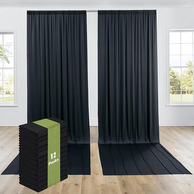 PartyVillage 60ft×15ft Black Backdrop Curtain - Image 2