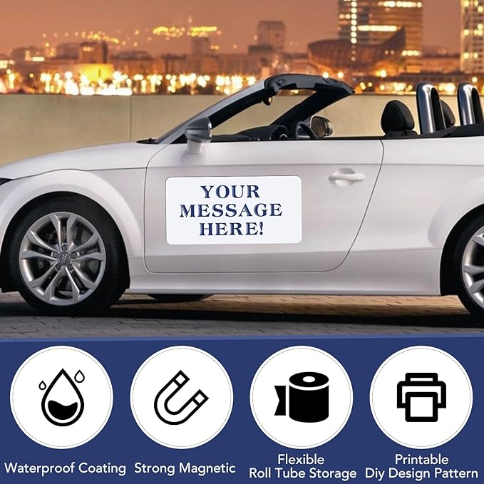 DIYMAG 2Pcs Blank Car Magnets, 24x12 Inch Cars Door Magnet Signs Rounded - Image 3