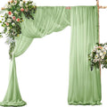 SiinvdaBZX 2 Panels Wedding Arch Draping Fabric 30" x 20Ft Sage Green Sheer by SiinvdaBZX