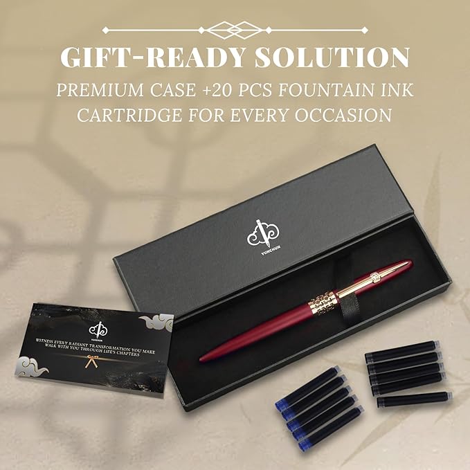 YUNCHUN Refillable Fountain Pen Fine Nib, Fancy Ink Pen - Image 7