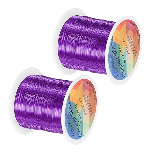 2-Rolls 0.2mm Jewelry Wire, 32 Gauge 328FT Craft Wire Copper Beading Wire by MMETERXITY