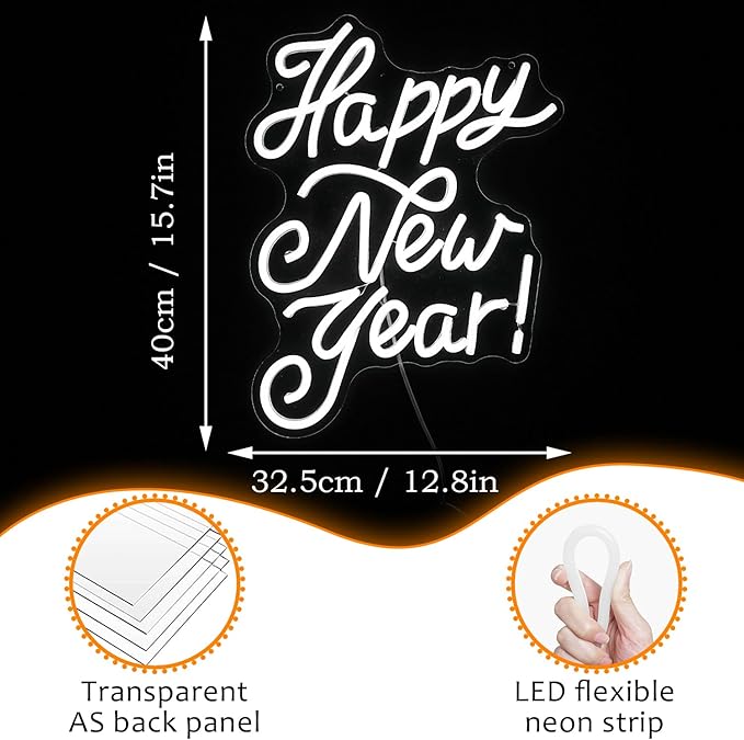 Happy New Year Neon Sign Led Spring Festival Neon Lights - Image 4
