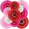 BEISHIDA Red Pink Rose Red Hanging Tissue Honeycomb Round Paper Fans Decor Kit by Beishida