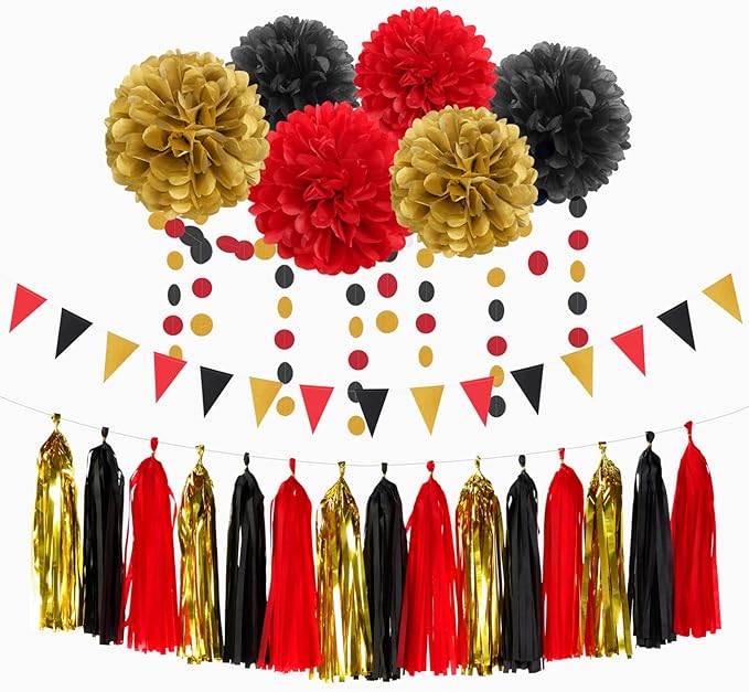 Red-Black Gold Casino-Theme Graduation Party-Decorations by LastingSurprise