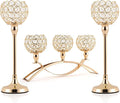 VINCIGANT Set of 3 Gold Candle Holders Wedding Table Centerpieces, Tealight by VINCIGANT