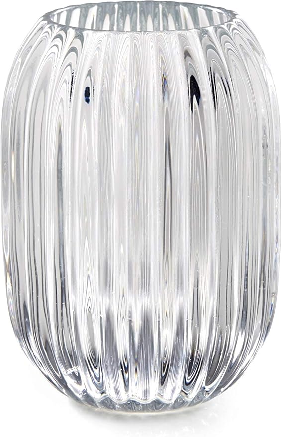 Serene Spaces Living Clear Optical Glass Votive Holder, Measures 5" Tall and by SereneSpacesLiving