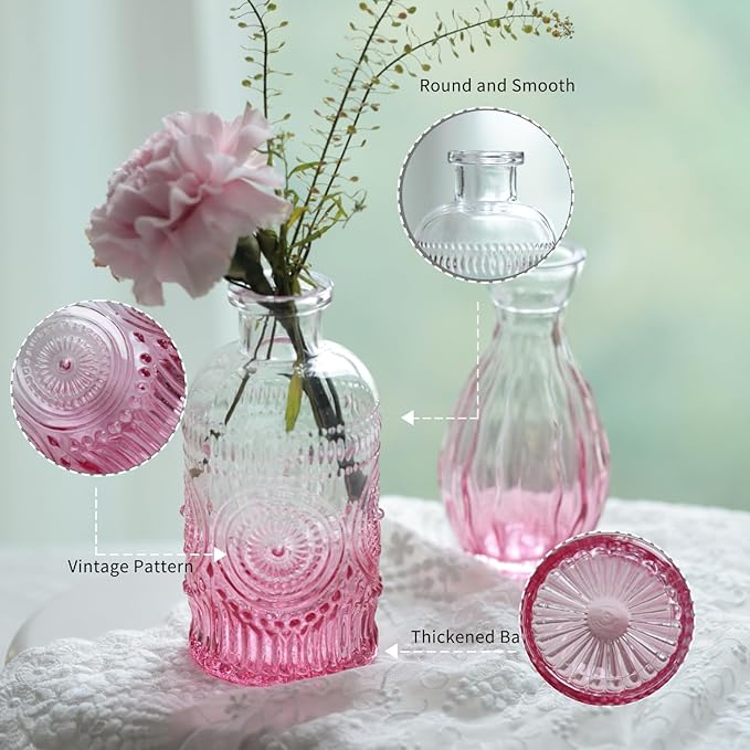 Bud Vases Set of 12, Glass Bud Vases in Bulk, Small Flower Vases - Image 5