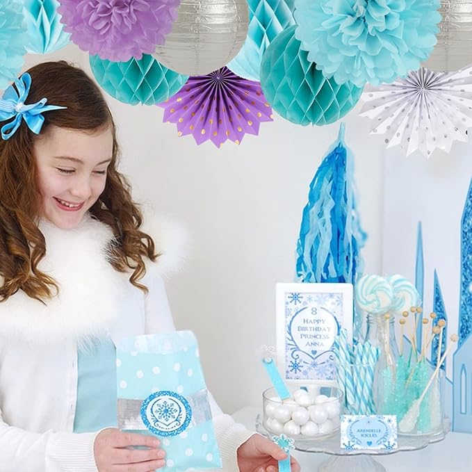 Purple-Blue Silver Frozen Christmas Party Decorations - Image 3