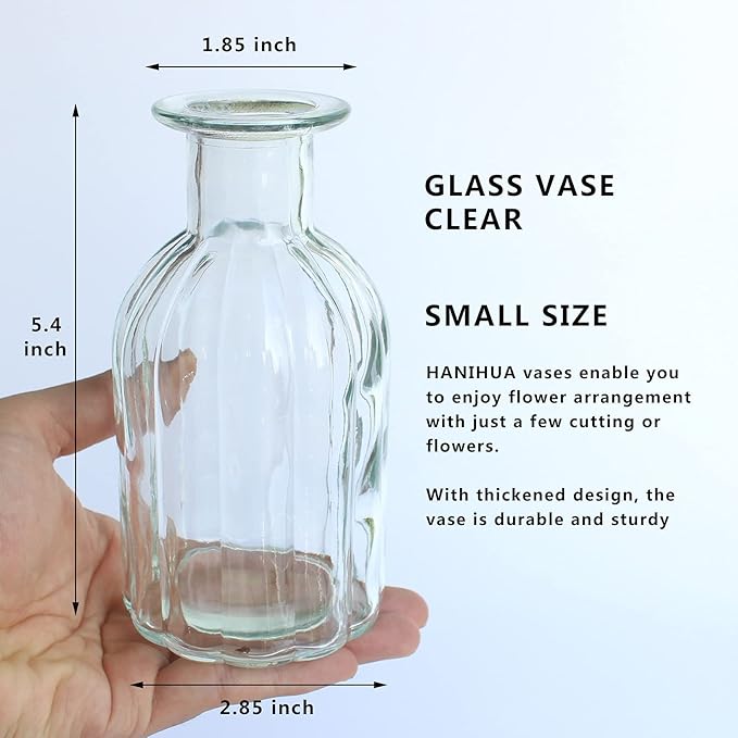 Bud Vases Set of 6 Small Glass Vase - Image 3
