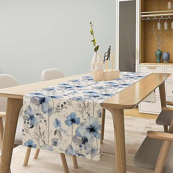 Watercolor Floral Table Runner, 13x120 Inch - Image 6
