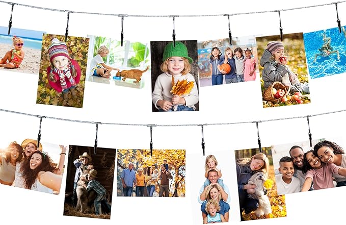2 Pack Chain Photo Clip Hanging Photo Display Wall Photo Display Metal Photo - Image 2
