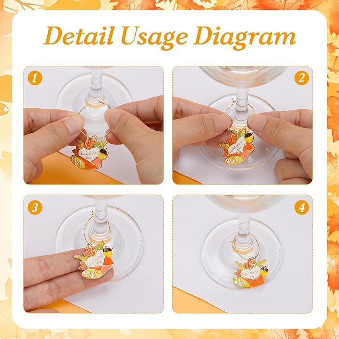 30PCS Wine Glass Charms Identification Markers - Image 3