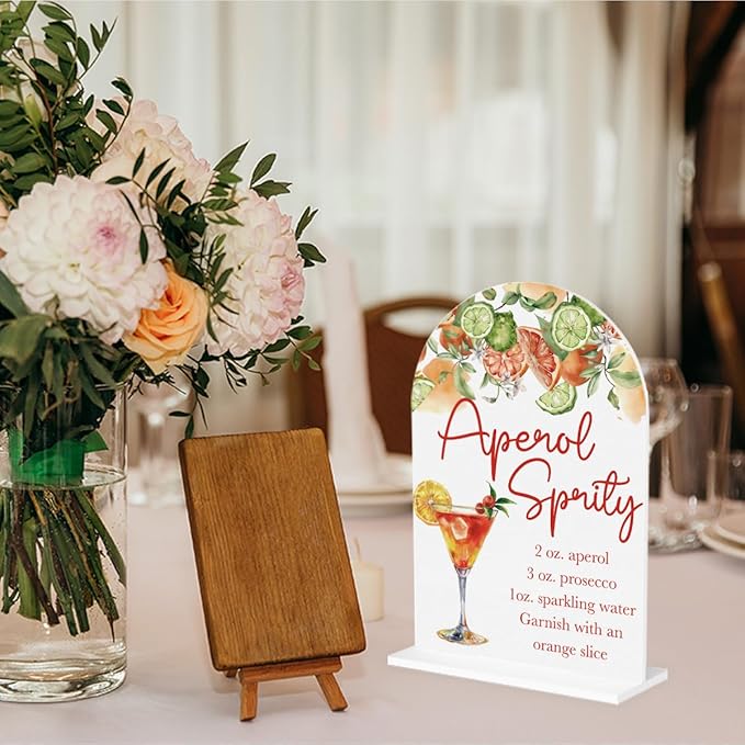 Aperol Spritz Decor Sign for Wedding Acrylic Arch Wedding Bridal Shower Baby - Image 5