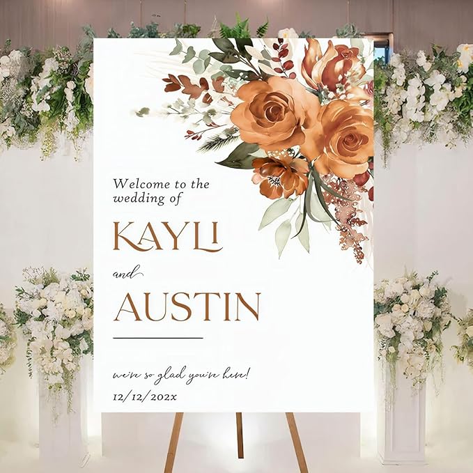 Personalized Welcome To Our Wedding Sign, Wedding Decorations, Flowers Wedding - Image 2