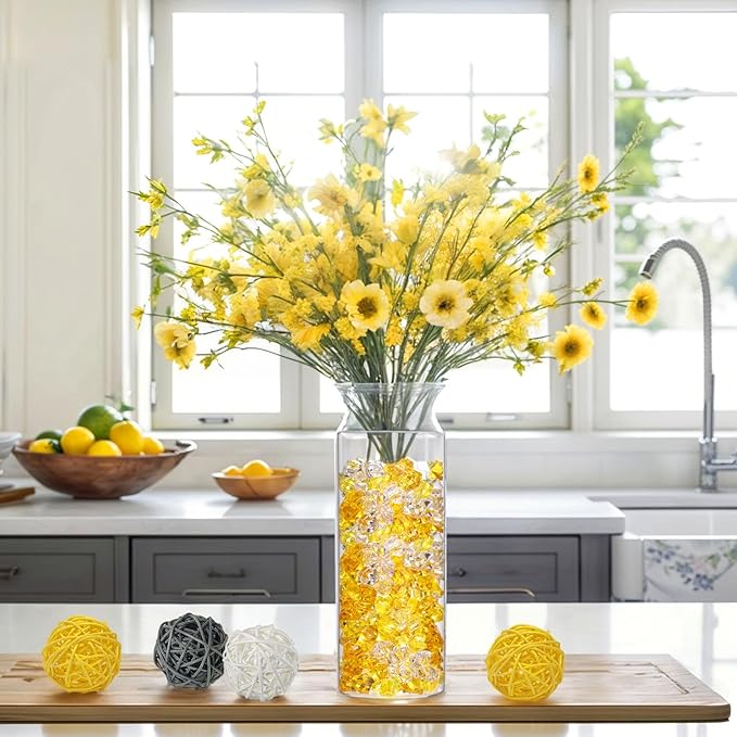 DomeStar Yellow and Orange Fake Ice, Crushed Ices Plastic Gems Vases Fillers - Image 2