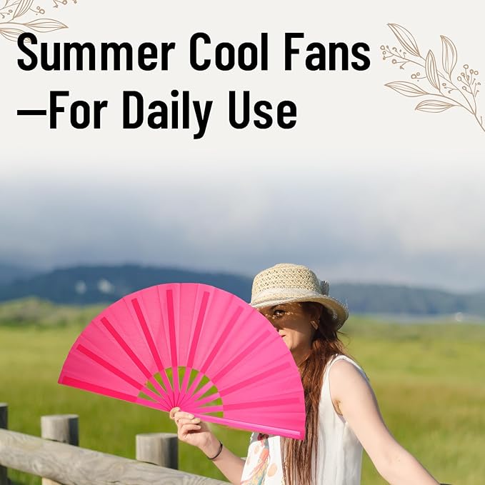 5PCS Large Chinese Folding Fans - Image 6