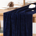 MLMC 2 Pack Navy Blue Velvet Table Runner 10ft Luxury Deep Blue Velvet Fall by MLMC