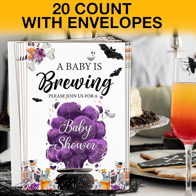 Halloween Baby Shower Party Invitations, a Baby Is Brewing Baby Shower Wizard - Image 4