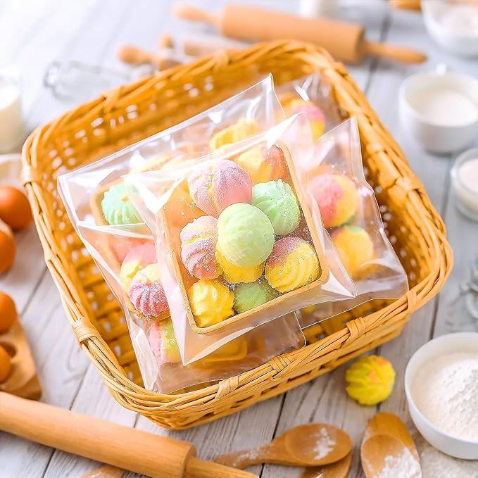 PigPotParty 4''x 4" Clear Plastic Cellophane Gift Wrap Bags, Party favor - Image 8