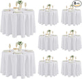 Fitable 8 Pack Round Tablecloths: Stain Resistant Wrinkle Free Circle Table by Fitable