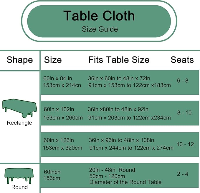 Hunter 6 Pack Round 60 Inch Tablecloth, Premium Polyester Table Cloth Washable - Image 5