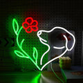 Cute Dog Neon Sign LED Flower Neon Light Suitable by LIUOZHTEALEDNEONSIGN