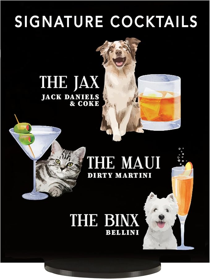 Pet Signature Drink Wedding Signs by Elation+Factory+Co.