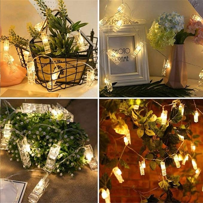 Dopheuor Photo Clip String Lights LED Fairy Clip String Lights Hanging Photo - Image 2