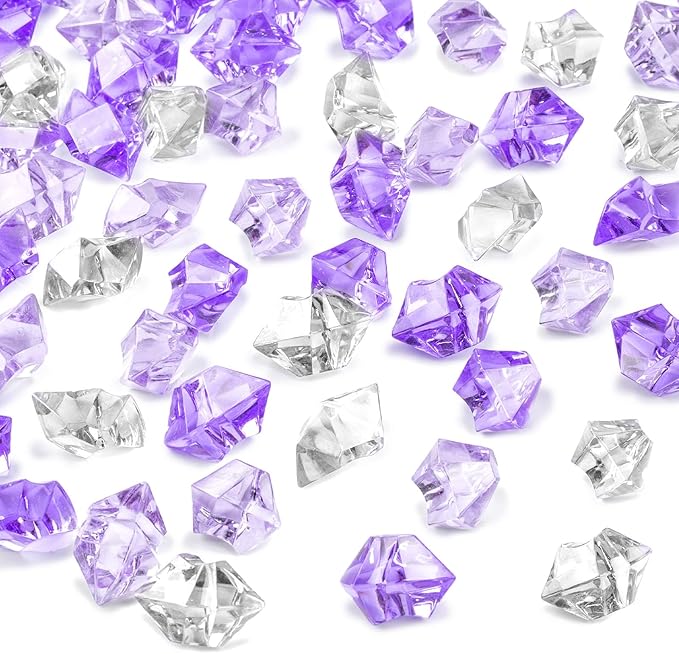 DomeStar 150PCS Fake Ice, Vase Filler Purple Fake Diamonds Plastic Clear Gems by DOMESTAR