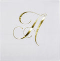 Gift Boutique 100 Gold Letter A Monogram Cocktail Napkins Disposable Paper Pack by GiftBoutique