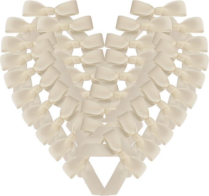 50pcs 1-1/2" Mini Satin Ribbon Bows Without Twist Ties by Micomon