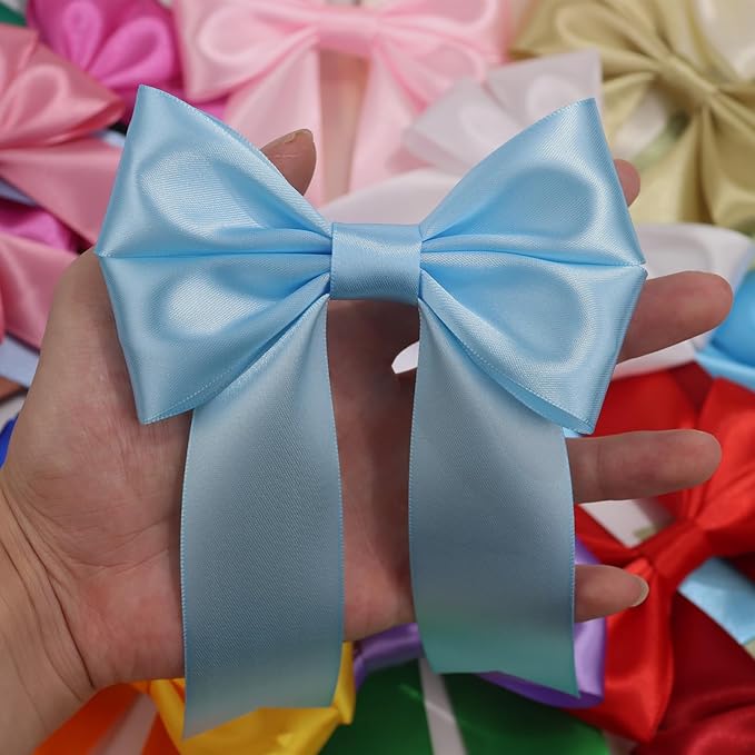 Sky Blue Solid Satin Ribbon 1-1/2 Inch 25 Yards Solid Polyester Fabric Ribbon - Image 7