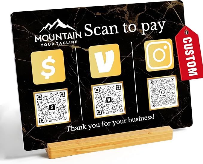 Personalized Custom Metal QR Code Sign Venmo Cashapp Scan to Pay by Personalizedgifts