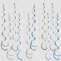 36 Pcs Sage Green Dusty Blue Hanging Swirl Decorations Blue Sage Green Felt by pinkblume