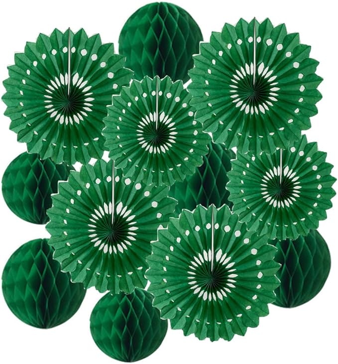 12pcs 6’’ 8’’ Honeycomb Balls Tissue Paper Fans Party Honeycomb Ball Fans Wall by Yangeey