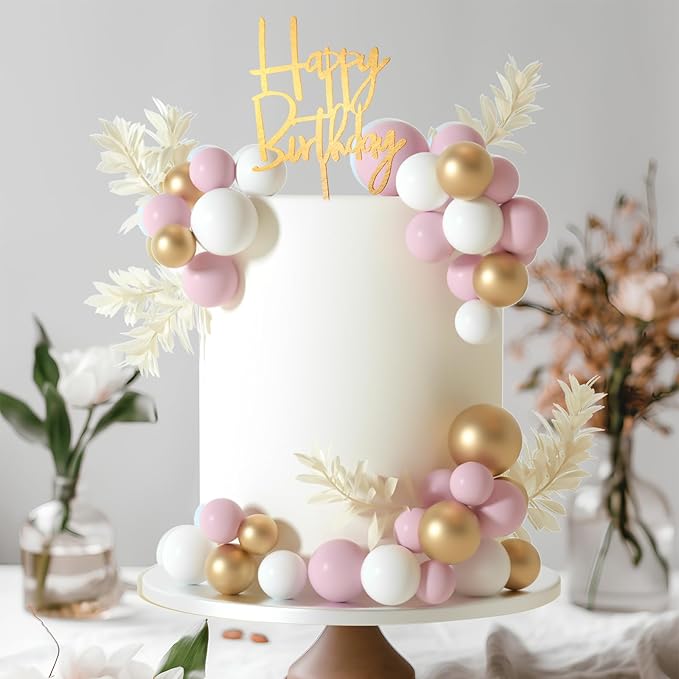 MIAHART Ball Cake Toppers Boho Grass Cake Topper Ball Cake Insert Decoration - Image 5
