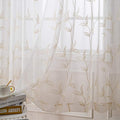 VISIONTEX Sheer Curtains 84 inch Length 2 Panels Set, Rod Pocket Embroidered by VISIONTEX