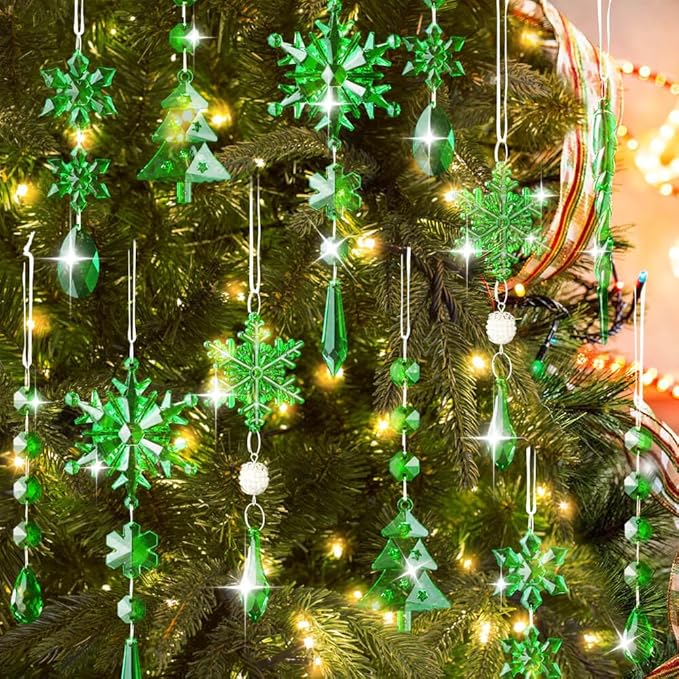 Lanpn 26 Pcs Christmas Ornaments Crystal Christmas Tree Decoration, Hanging by Lanpn
