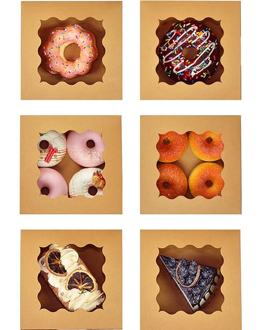 Bakepacker 100pcs Kraft Cookie Boxes 6x6x3 inches Easy Assemble Macaroon Pastry - Image 8