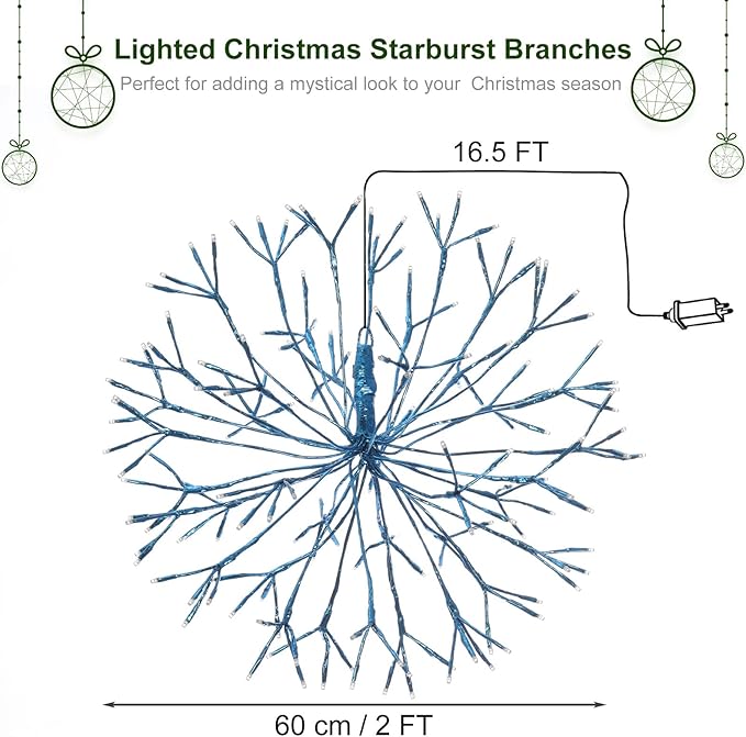 Christmas led Sparkle Ball Hanging Outdoor décorations -Haning Twig Ball - Image 3