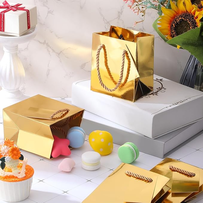 Sherr 100 Pack Mini Gift Bags Bulk, 4 x 2.75 x 4.5 Inches Paper Bags - Image 6