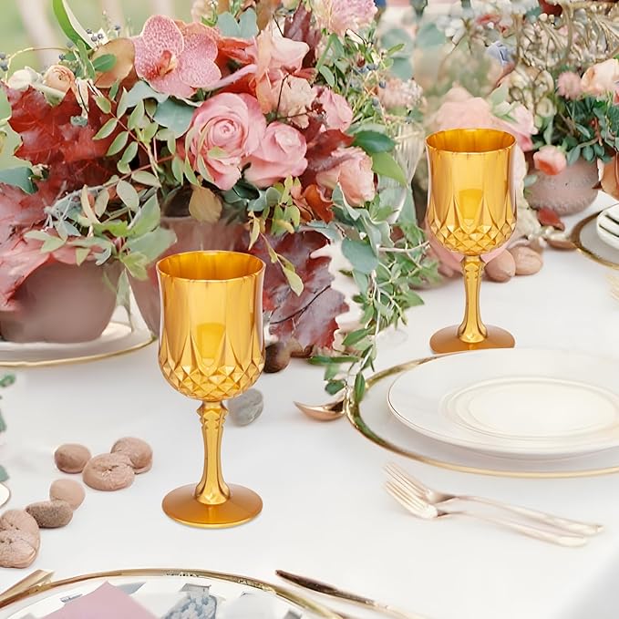 JLYLOL Plastic Vintage Wine Glasses 7OZ Plastic Goblets Vintage Drinking - Image 6